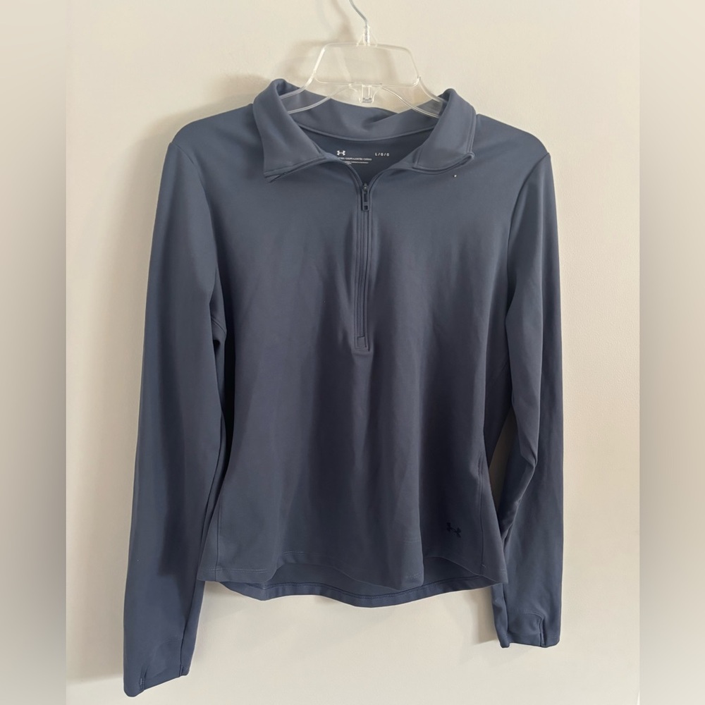 Under Armour Womens Motion Blue 1/2 Zip Long Sleeve Pullover Size Large